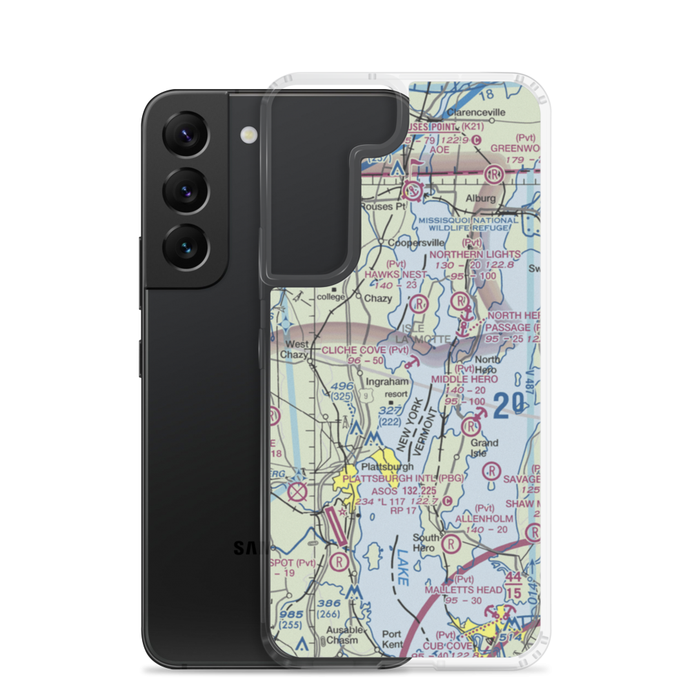 Cliche Cove Seaplane Base (00NK) VFR Sectional Samsung Case Samsung Galaxy S22 model shown