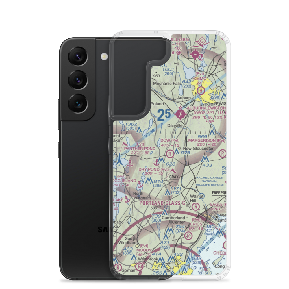 Cliff Dow Airport (54ME) VFR Sectional Samsung Case Samsung Galaxy S22 model shown
