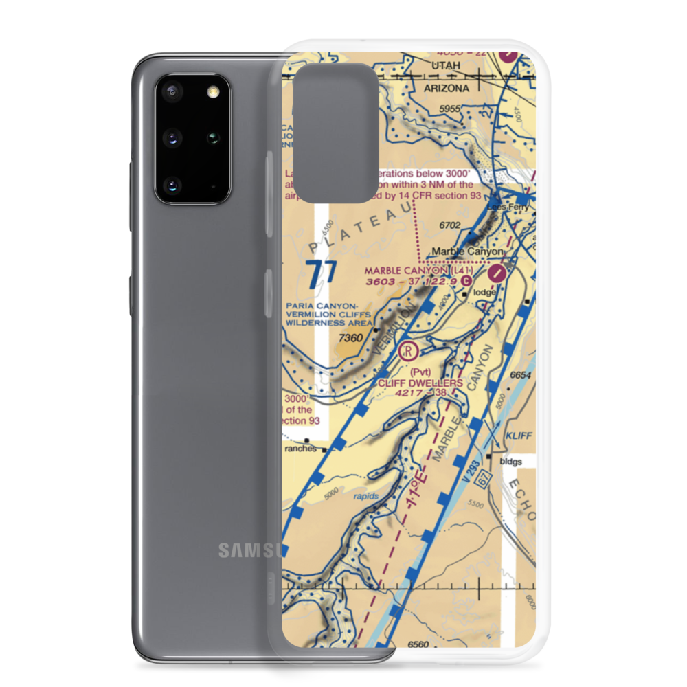 Cliff Dwellers Lodge Airport (AZ03) VFR Sectional Samsung Case Samsung Galaxy S20 Plus model shown