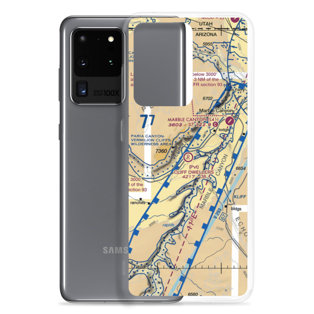 Cliff Dwellers Lodge Airport (AZ03) VFR Sectional Samsung Case Samsung Galaxy S20 Ultra model shown