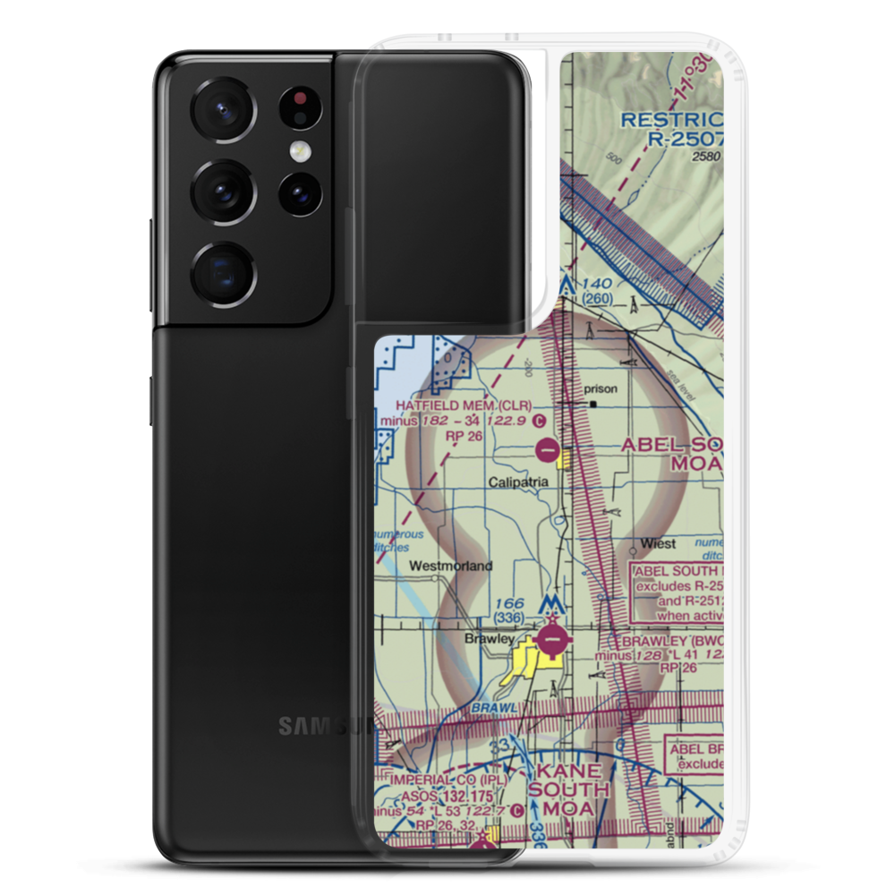 Cliff Hatfield Memorial Airport (CLR) VFR Sectional Samsung Case Samsung Galaxy S21 Ultra model shown
