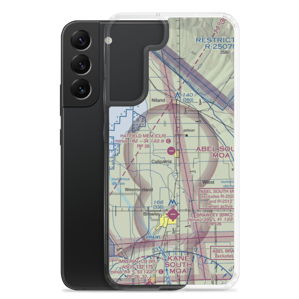 Cliff Hatfield Memorial Airport (CLR) VFR Sectional Samsung Case Samsung Galaxy S22 Plus model shown
