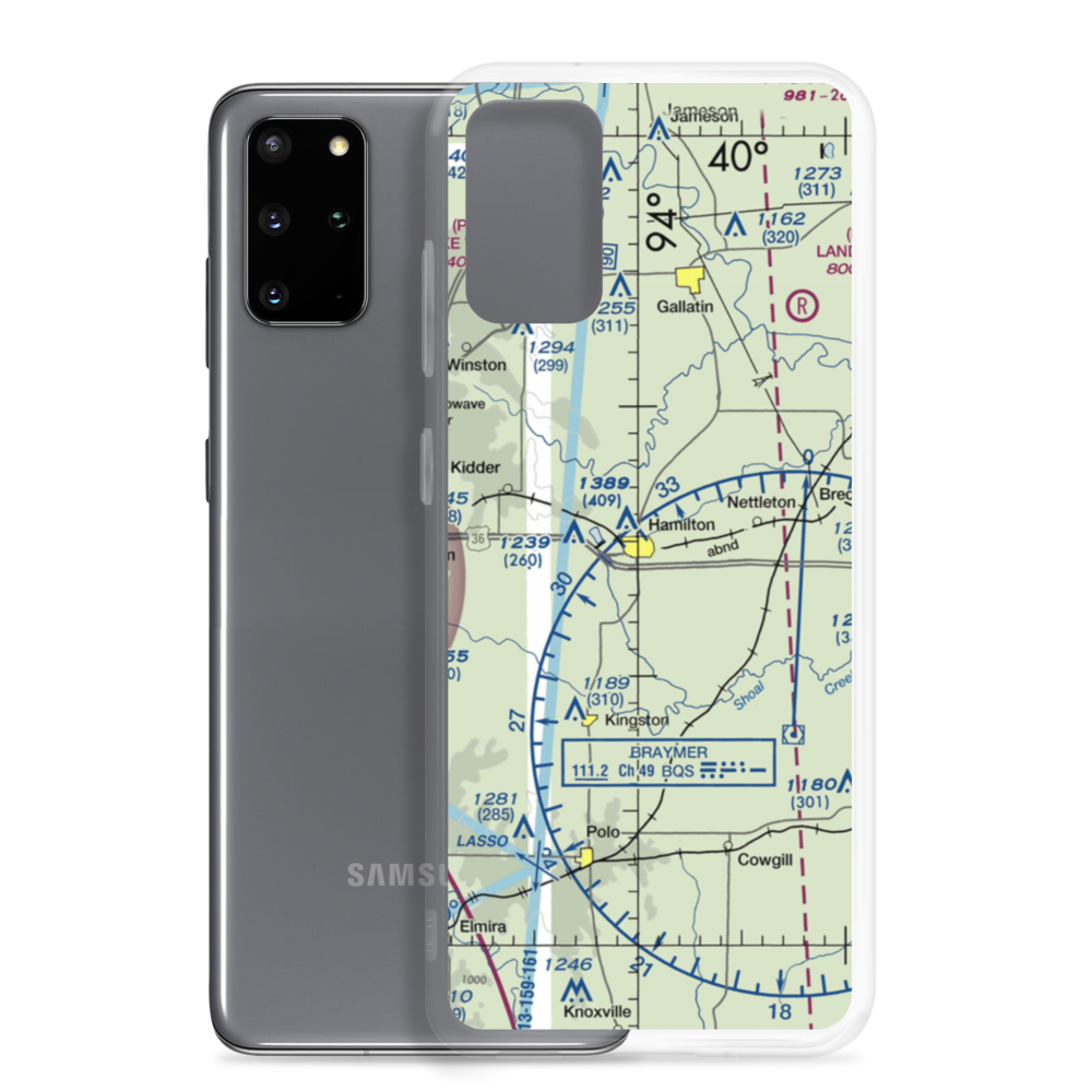 Cliff Scott Airport (47MO) VFR Sectional Samsung Case Samsung Galaxy S20 Plus model shown