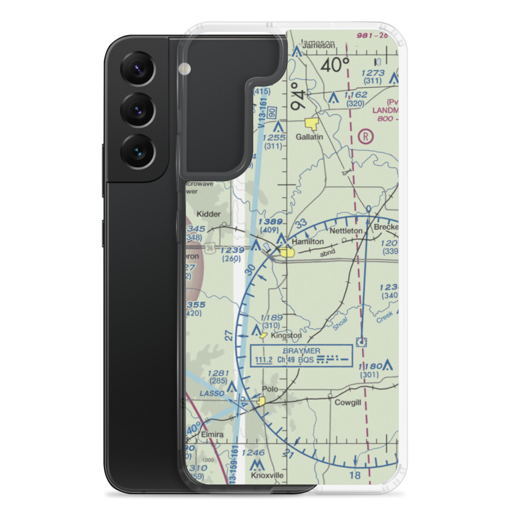 Cliff Scott Airport (47MO) VFR Sectional Samsung Case Samsung Galaxy S22 Plus model shown