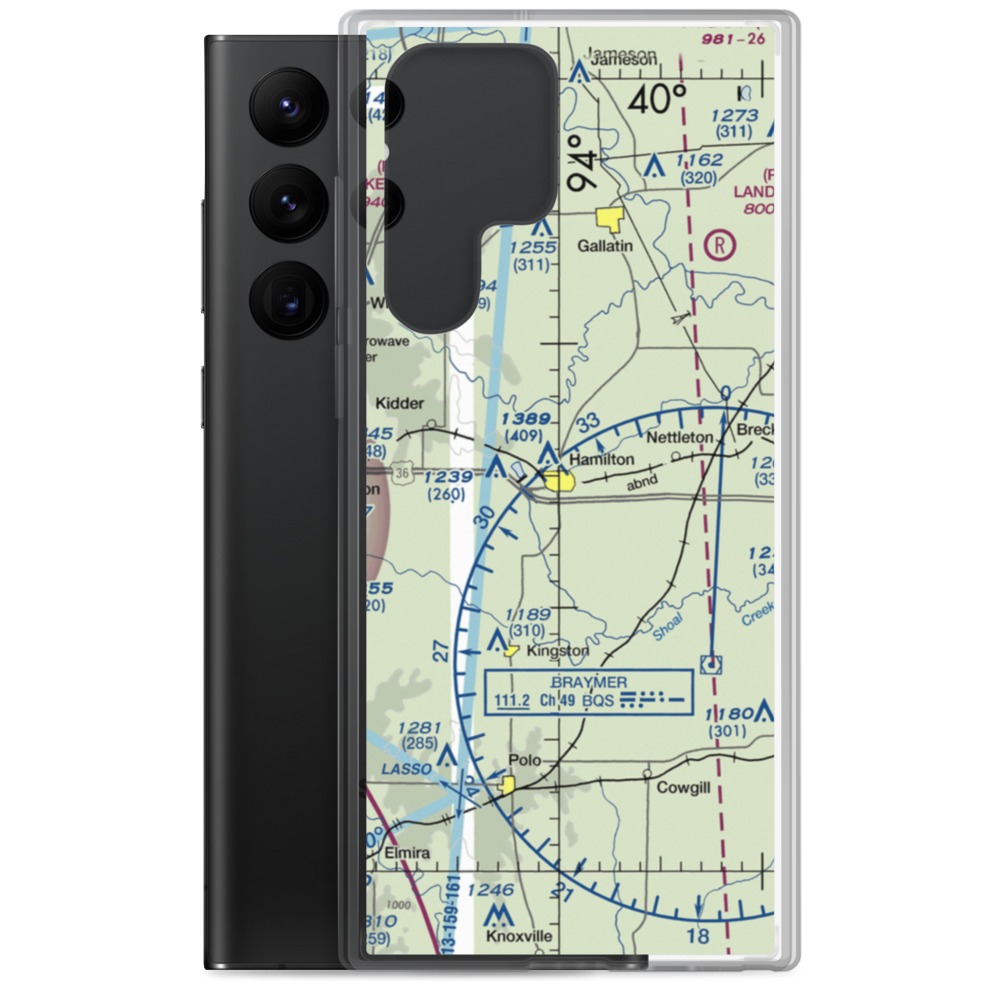 Cliff Scott Airport (47MO) VFR Sectional Samsung Case Samsung Galaxy S22 Ultra model shown
