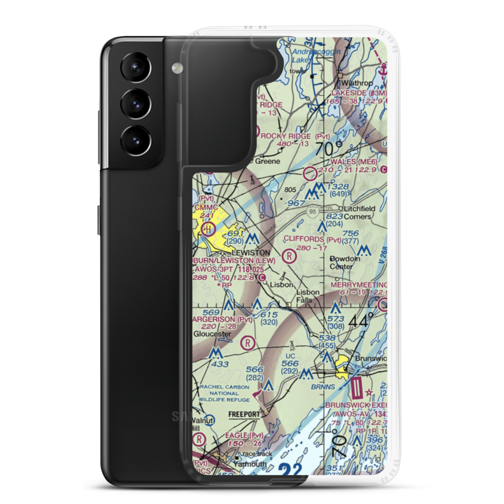Cliffords Airport (ME69) VFR Sectional Samsung Case Samsung Galaxy S21 Plus model shown