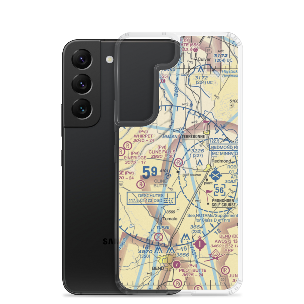 Cline Falls Air Park (3OR8) VFR Sectional Samsung Case Samsung Galaxy S22 model shown