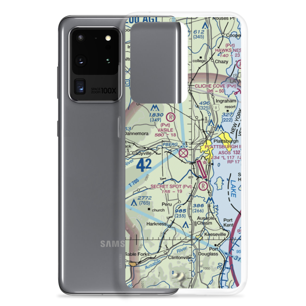 Clinton County Airport (PLB) VFR Sectional Samsung Case Samsung Galaxy S20 Ultra model shown