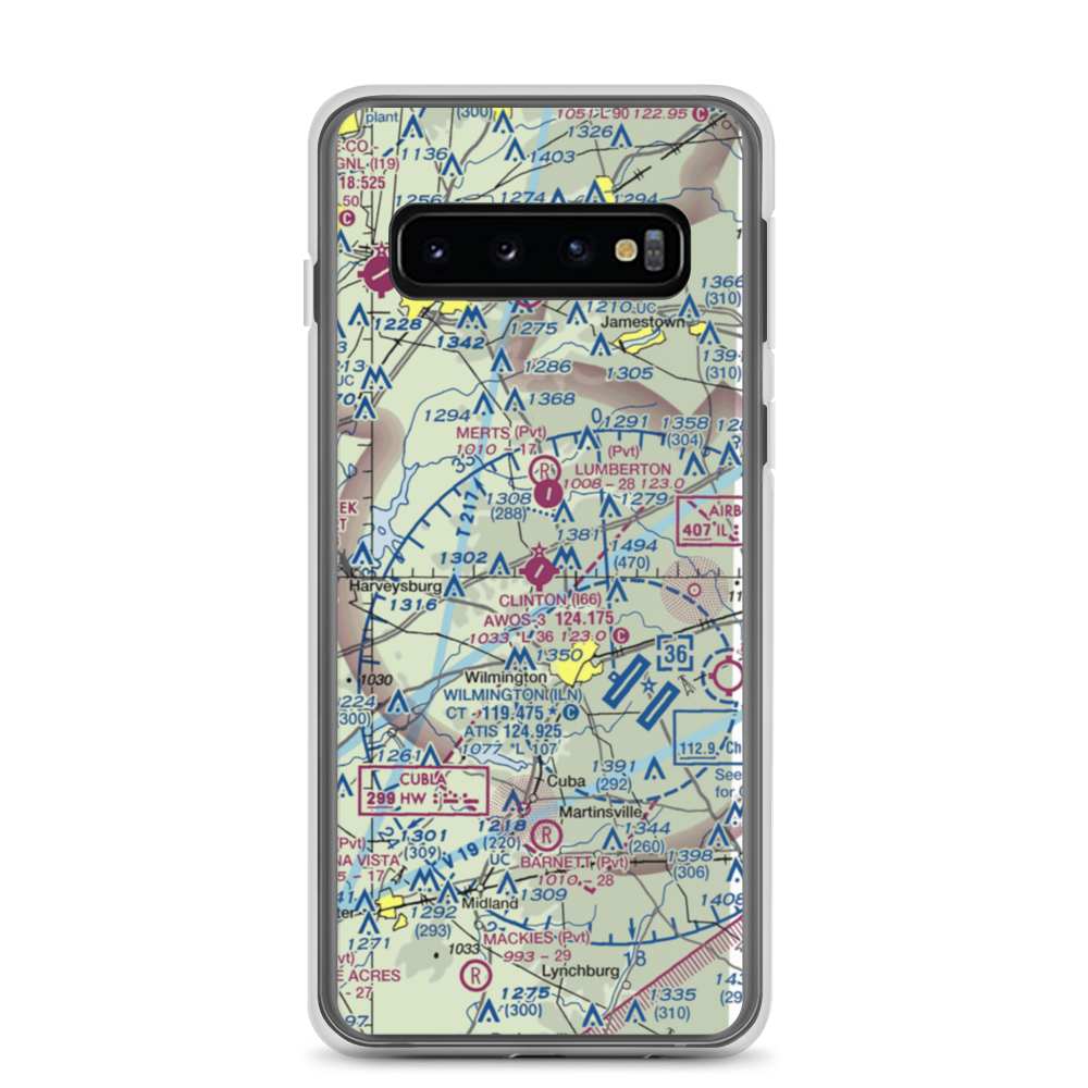 Clinton Field (I66) VFR Sectional Samsung Case Samsung Galaxy S10 model shown