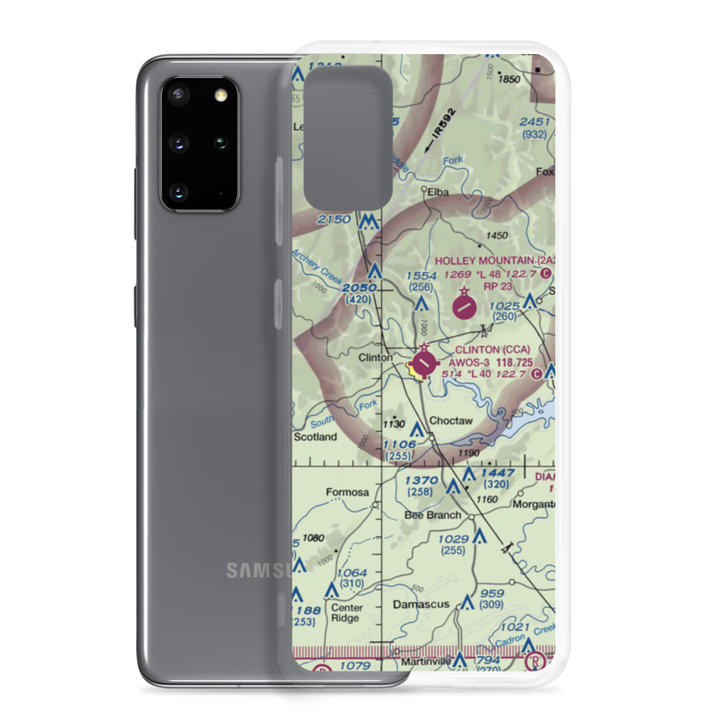 Clinton Municipal Airport (CCA) VFR Sectional Samsung Case Samsung Galaxy S20 Plus model shown