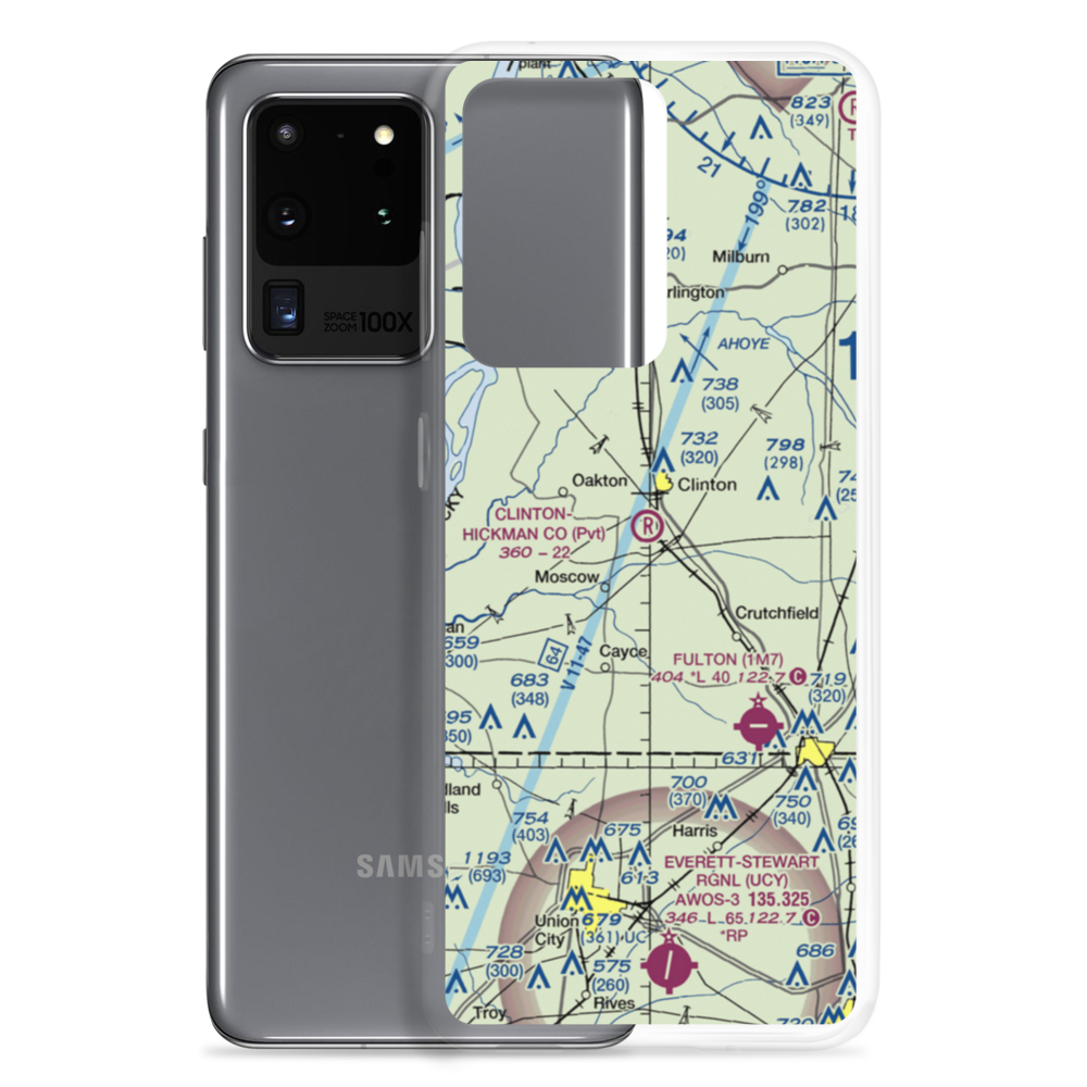 Clinton-Hickman County Airport (0KY7) VFR Sectional Samsung Case Samsung Galaxy S20 Ultra model shown