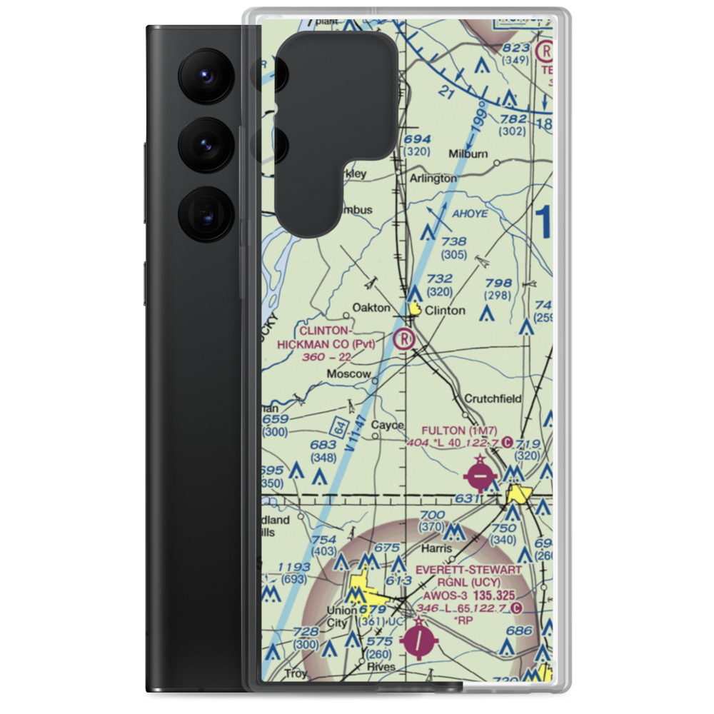 Clinton-Hickman County Airport (0KY7) VFR Sectional Samsung Case Samsung Galaxy S22 Ultra model shown