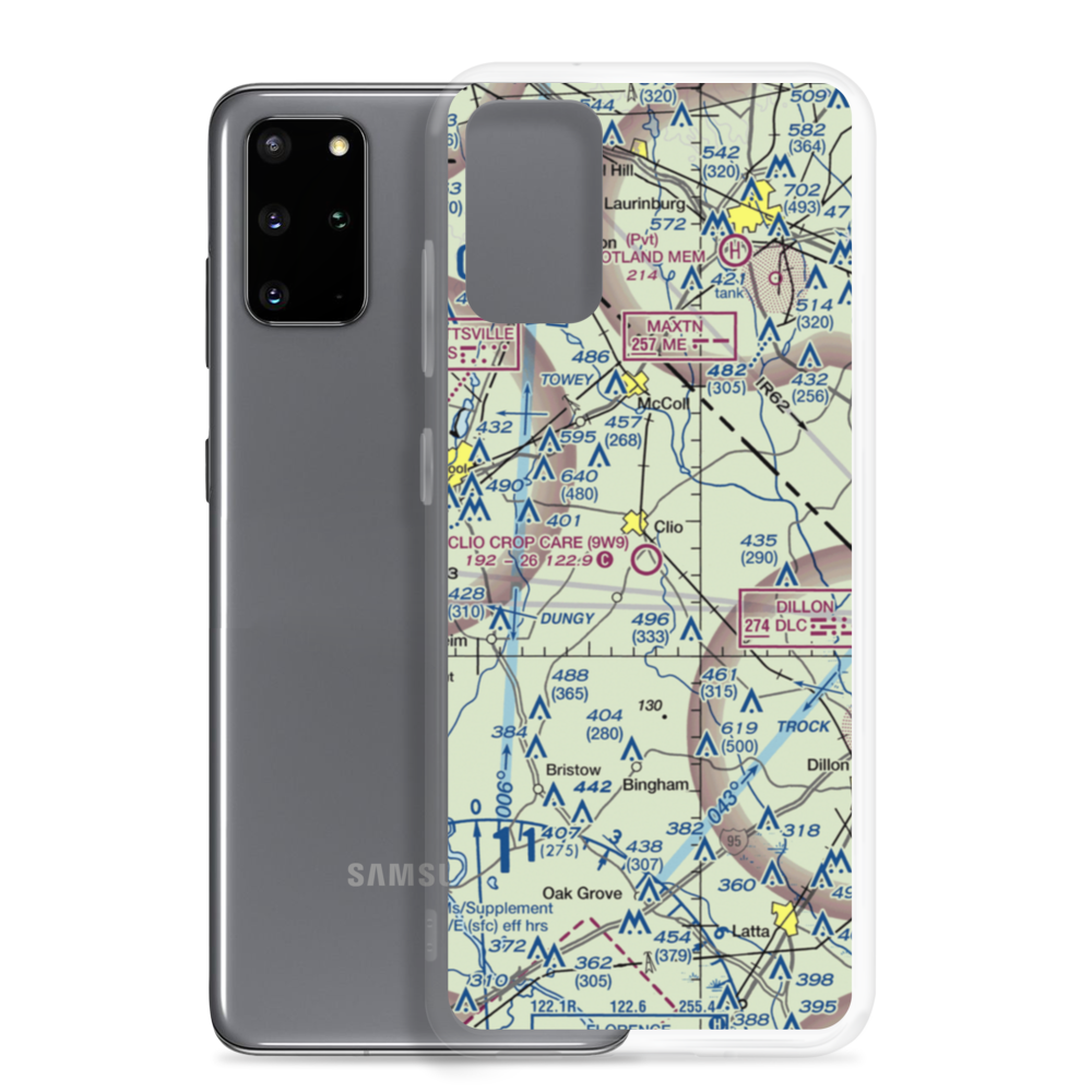 Clio Crop Care Airport (9W9) VFR Sectional Samsung Case Samsung Galaxy S20 Plus model shown