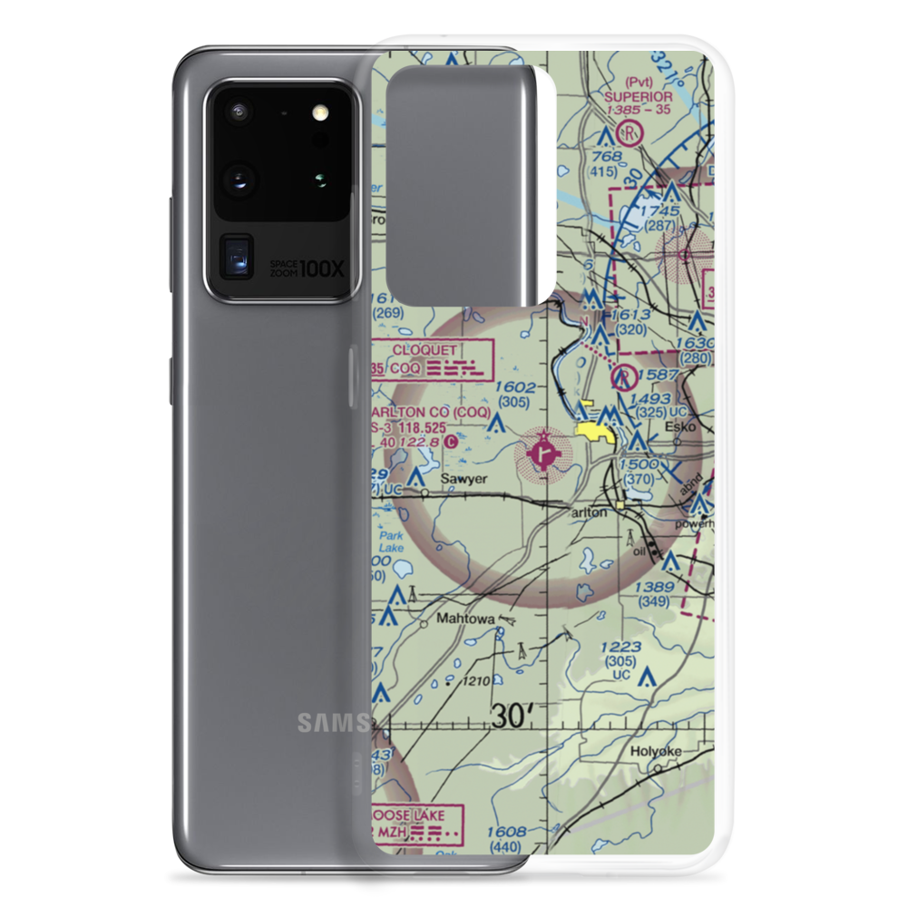 Cloquet Carlton County Airport (COQ) VFR Sectional Samsung Case Samsung Galaxy S20 Ultra model shown