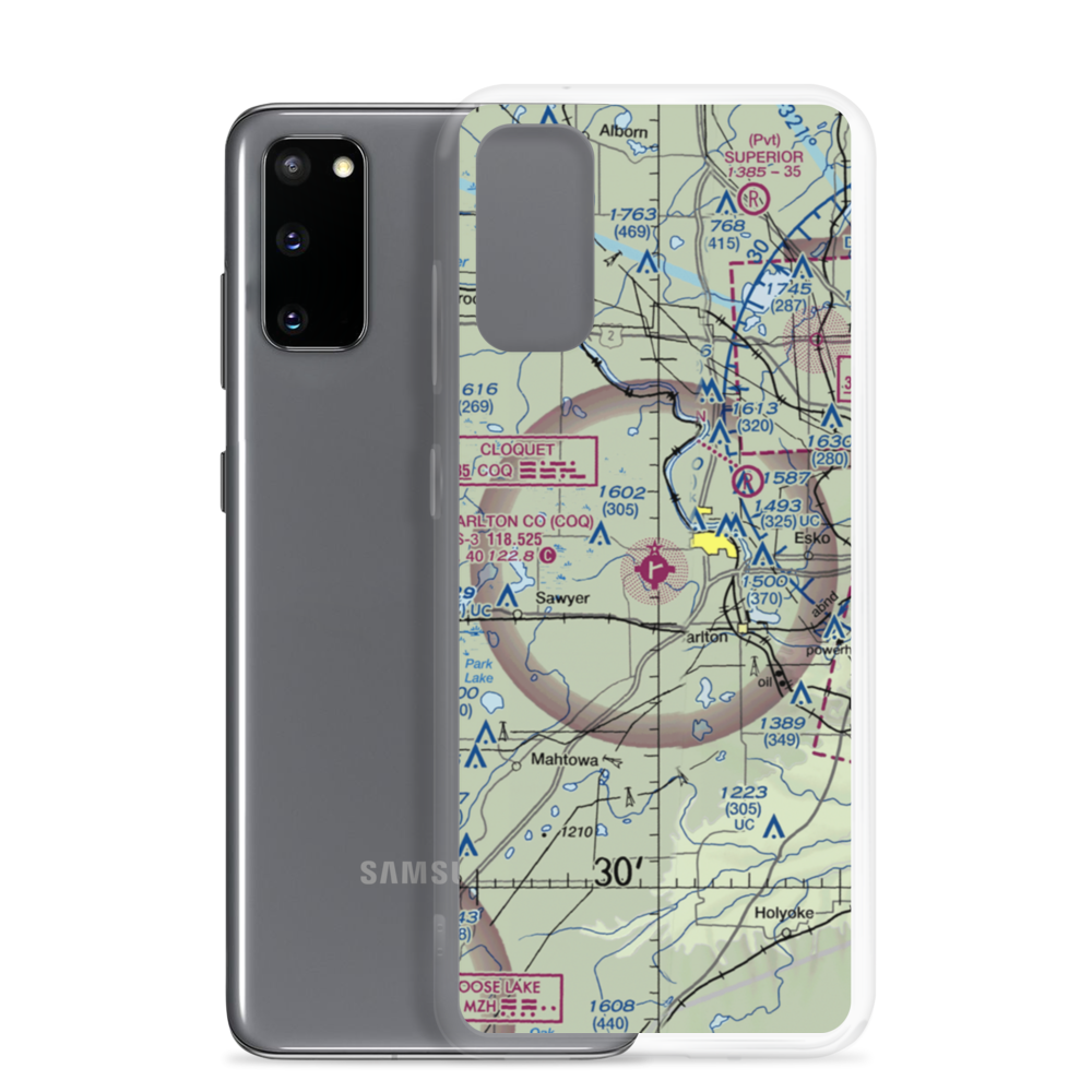 Cloquet Carlton County Airport (COQ) VFR Sectional Samsung Case Samsung Galaxy S20 model shown