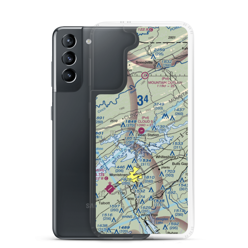 Cloud 9 Aerodrome (40TN) VFR Sectional Samsung Case Samsung Galaxy S21 model shown