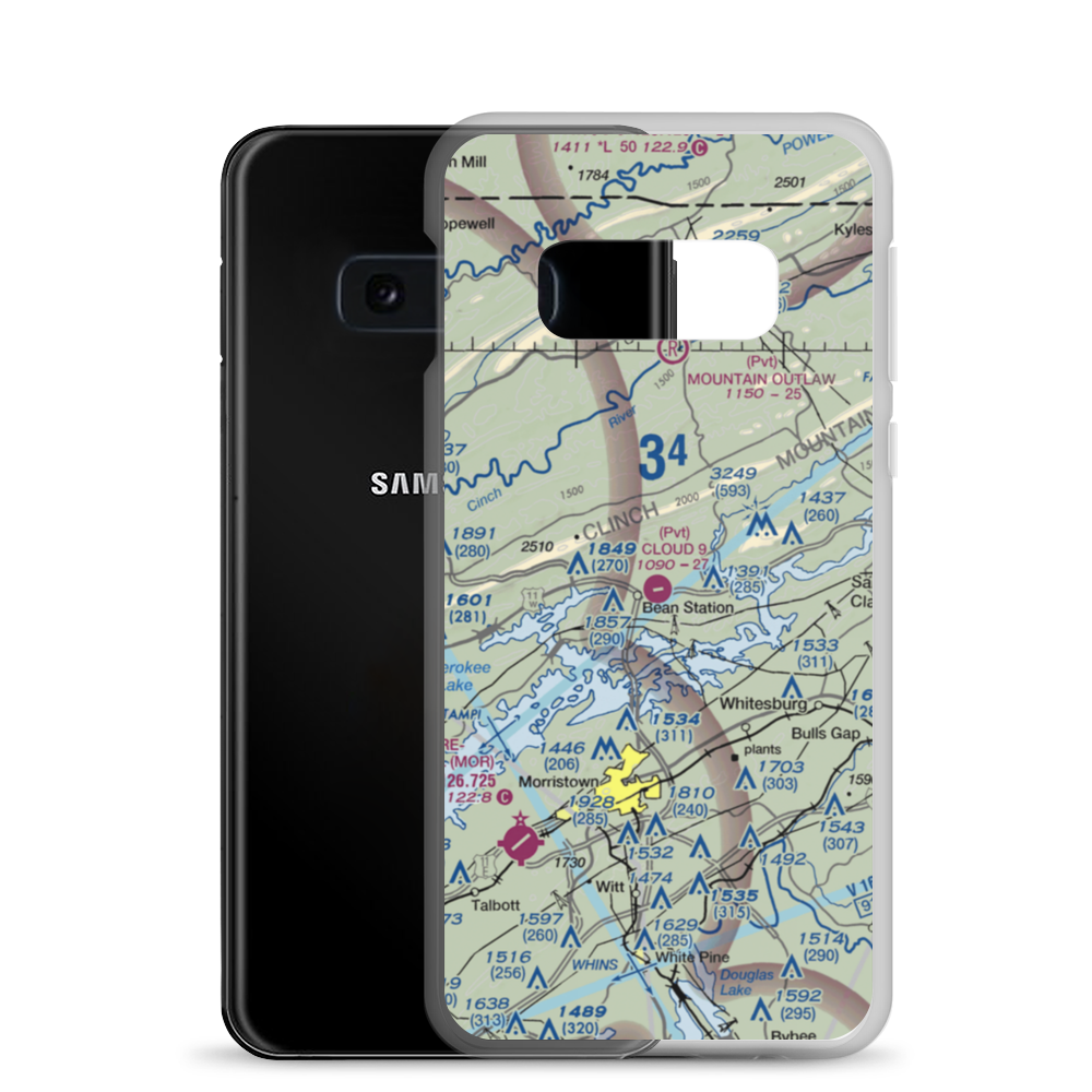 Cloud 9 Aerodrome (40TN) VFR Sectional Samsung Case Samsung Galaxy S10e model shown