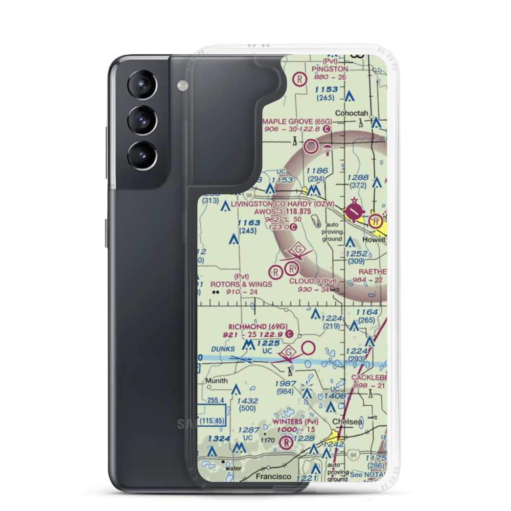 Cloud 9 Airport (MI26) VFR Sectional Samsung Case Samsung Galaxy S21 model shown