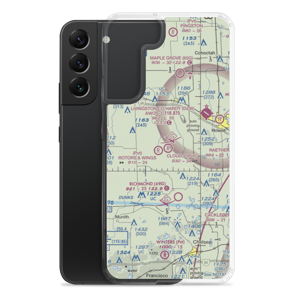 Cloud 9 Airport (MI26) VFR Sectional Samsung Case Samsung Galaxy S22 Plus model shown