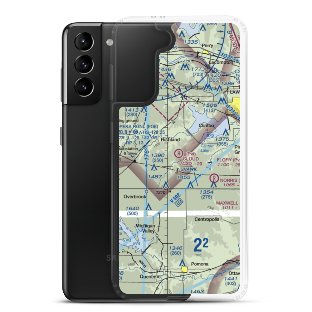 Cloud Airport (7KS2) VFR Sectional Samsung Case Samsung Galaxy S21 Plus model shown
