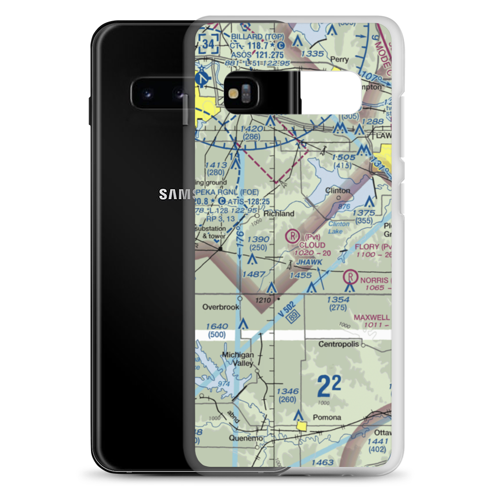 Cloud Airport (7KS2) VFR Sectional Samsung Case Samsung Galaxy S10+ model shown