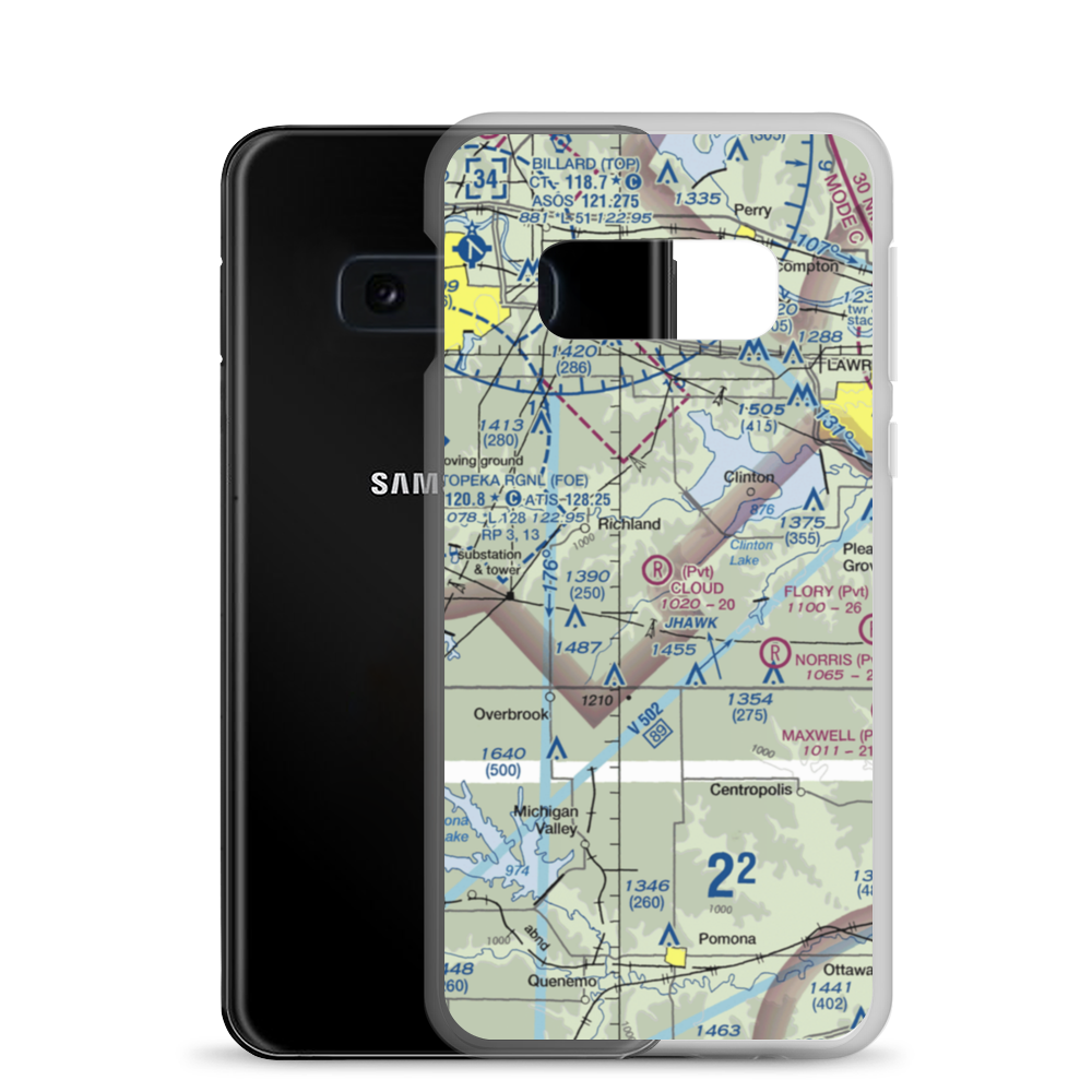 Cloud Airport (7KS2) VFR Sectional Samsung Case Samsung Galaxy S10e model shown