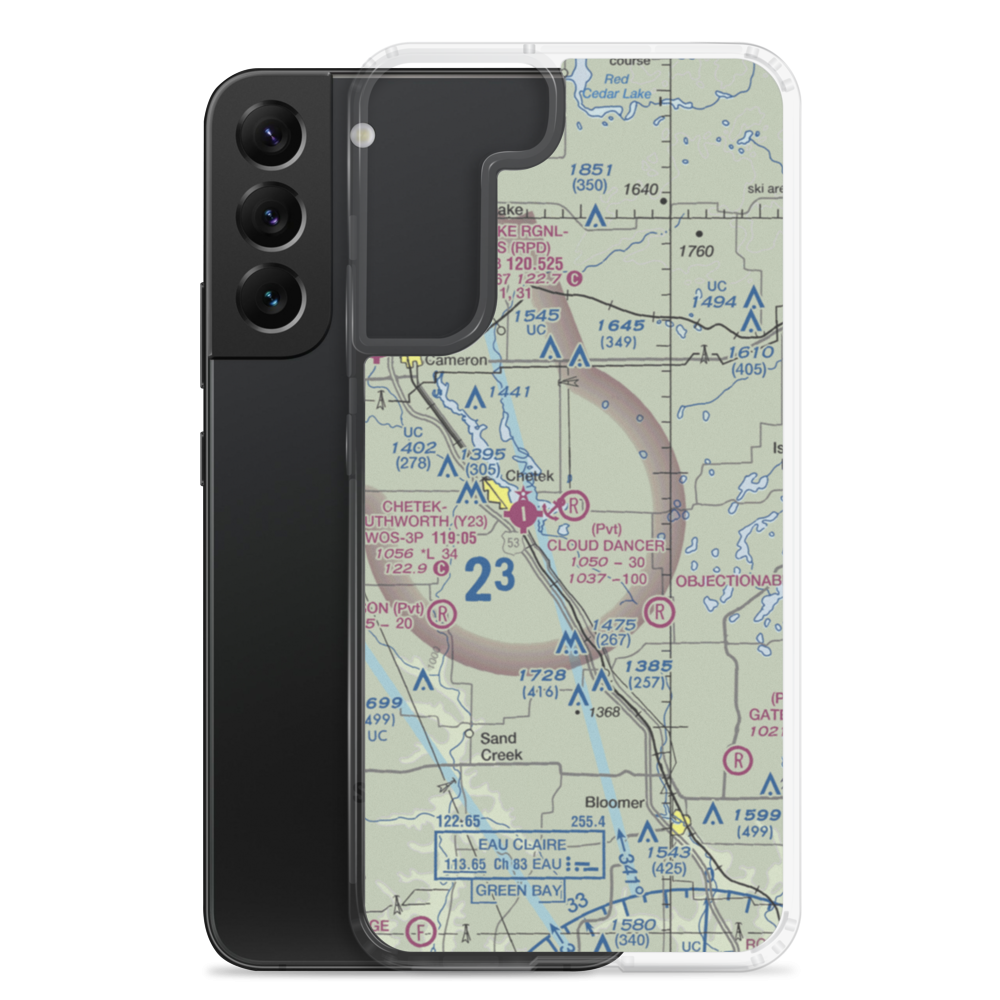 Cloud Dancer Private Airport (WS13) VFR Sectional Samsung Case Samsung Galaxy S22 Plus model shown