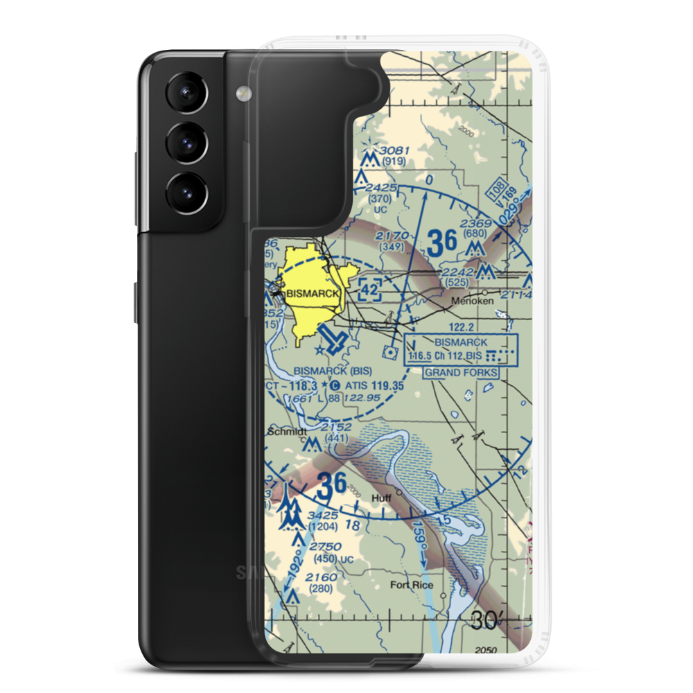 Cloud Nine Airport (ND98) VFR Sectional Samsung Case Samsung Galaxy S21 Plus model shown