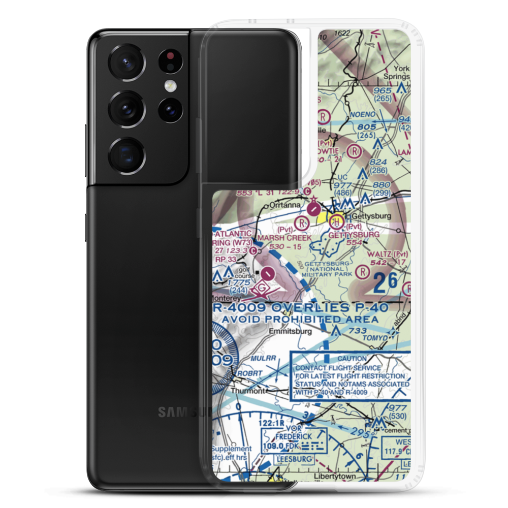 Cloudbound Airport (PA47) VFR Sectional Samsung Case Samsung Galaxy S21 Ultra model shown