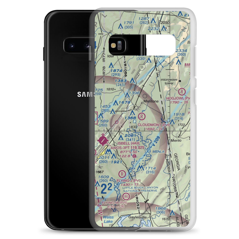 Cloudmont Airpark (AL09) VFR Sectional Samsung Case Samsung Galaxy S10+ model shown