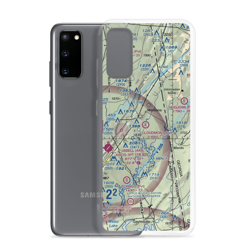 Cloudmont Airpark (AL09) VFR Sectional Samsung Case Samsung Galaxy S20 model shown