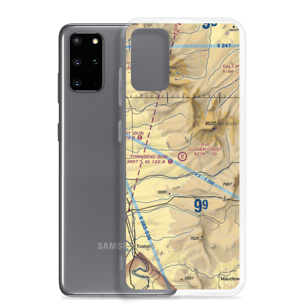 Clover Crest Airpark (MT24) VFR Sectional Samsung Case Samsung Galaxy S20 Plus model shown