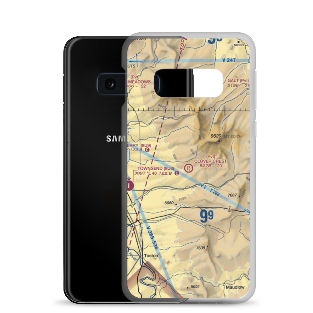 Clover Crest Airpark (MT24) VFR Sectional Samsung Case Samsung Galaxy S10e model shown