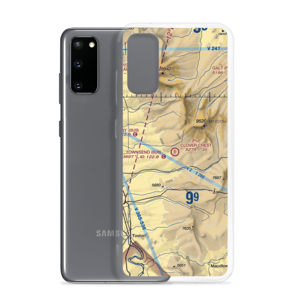 Clover Crest Airpark (MT24) VFR Sectional Samsung Case Samsung Galaxy S20 model shown