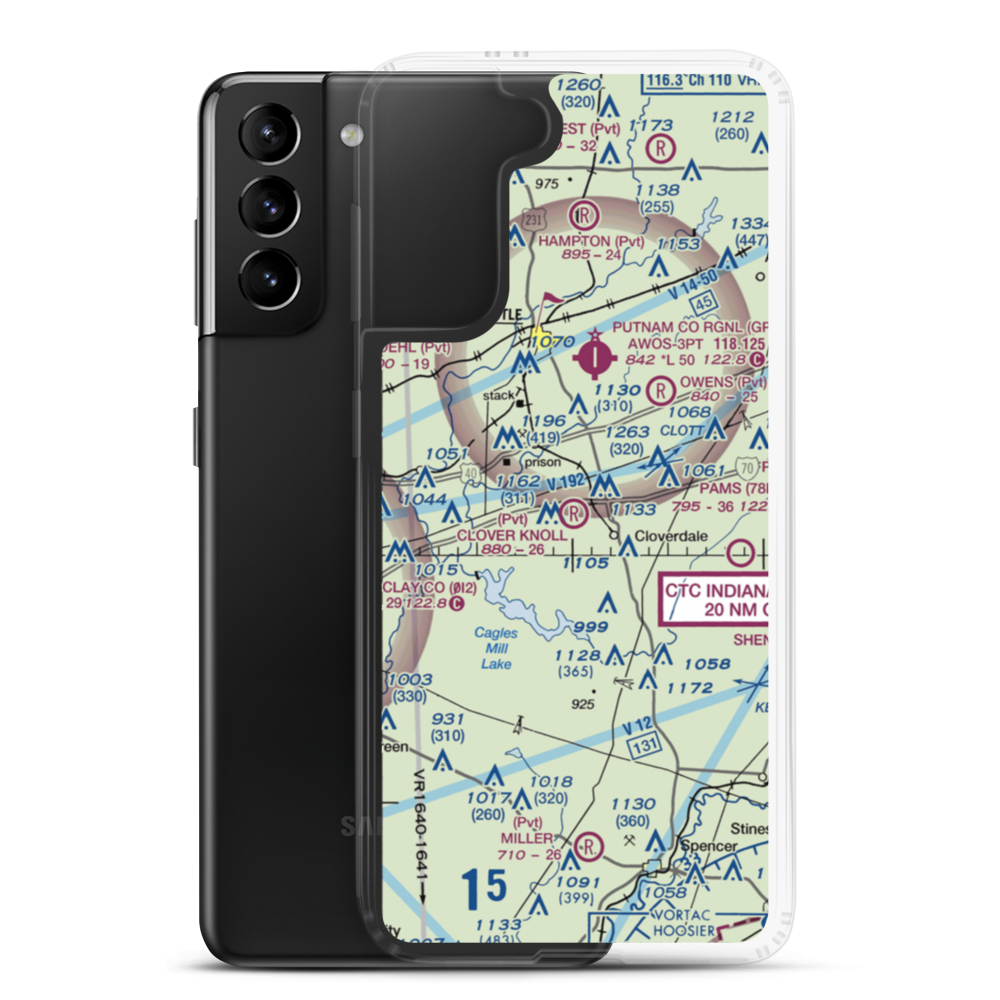 Clover Knoll Airport (II07) VFR Sectional Samsung Case Samsung Galaxy S21 Plus model shown