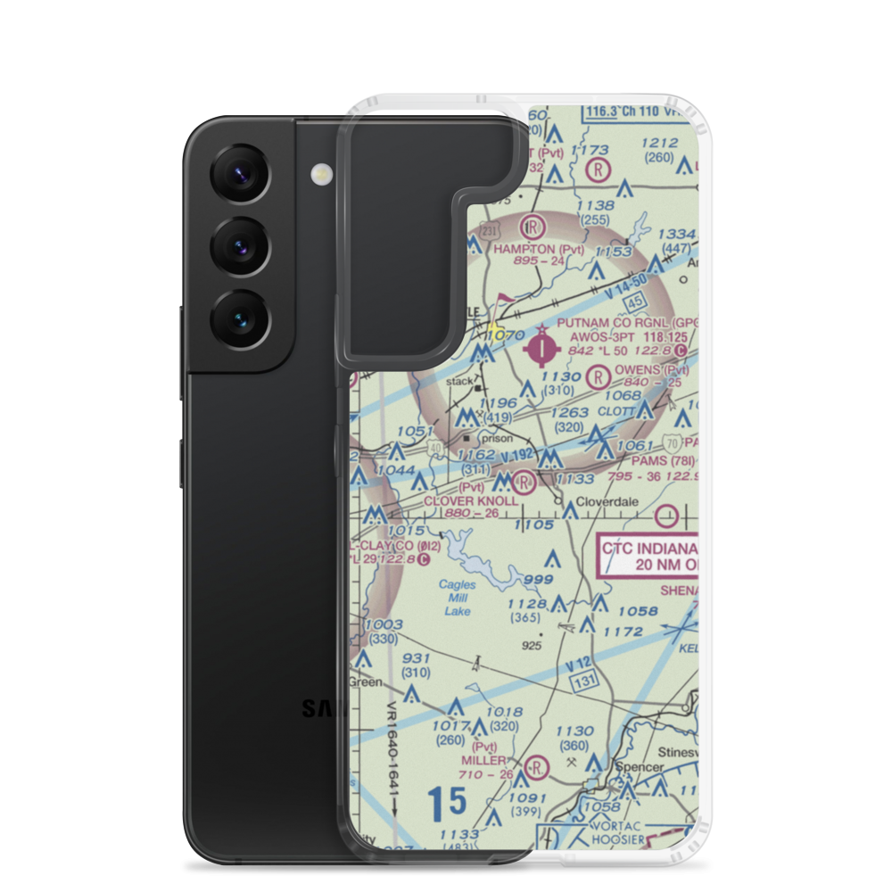 Clover Knoll Airport (II07) VFR Sectional Samsung Case Samsung Galaxy S22 model shown