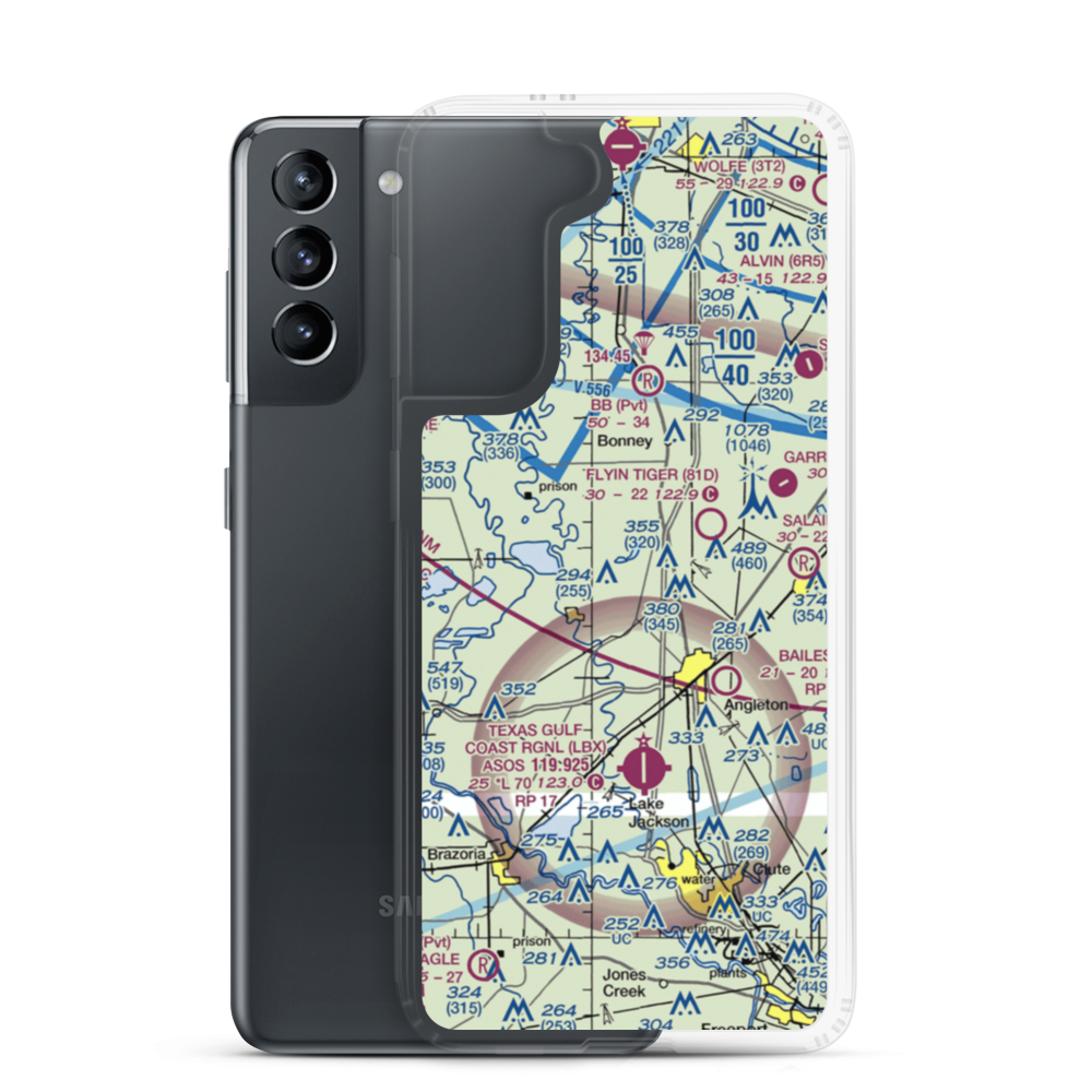 Clover Lake Farms Airport (TE77) VFR Sectional Samsung Case Samsung Galaxy S21 model shown