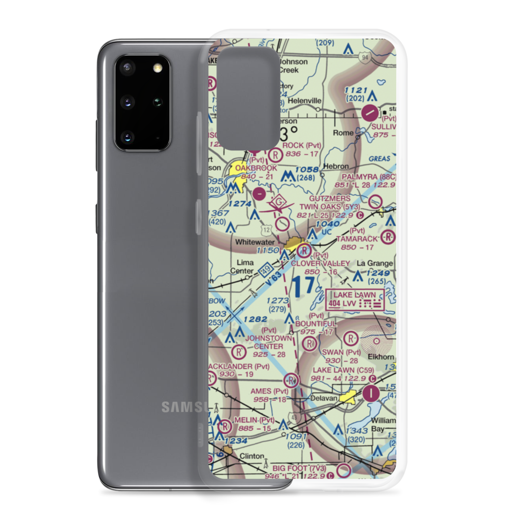 Clover Valley Airport (3WI5) VFR Sectional Samsung Case Samsung Galaxy S20 Plus model shown