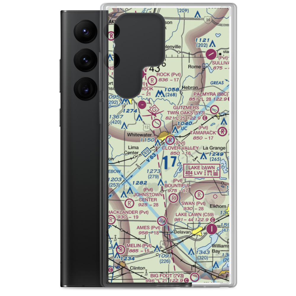 Clover Valley Airport (3WI5) VFR Sectional Samsung Case Samsung Galaxy S22 Ultra model shown