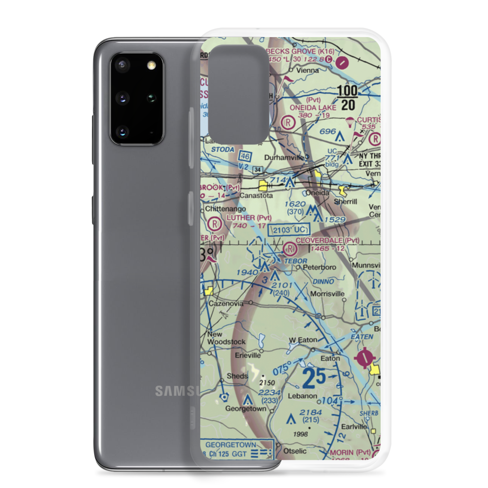 Cloverdale Farm Airport (NY91) VFR Sectional Samsung Case Samsung Galaxy S20 Plus model shown