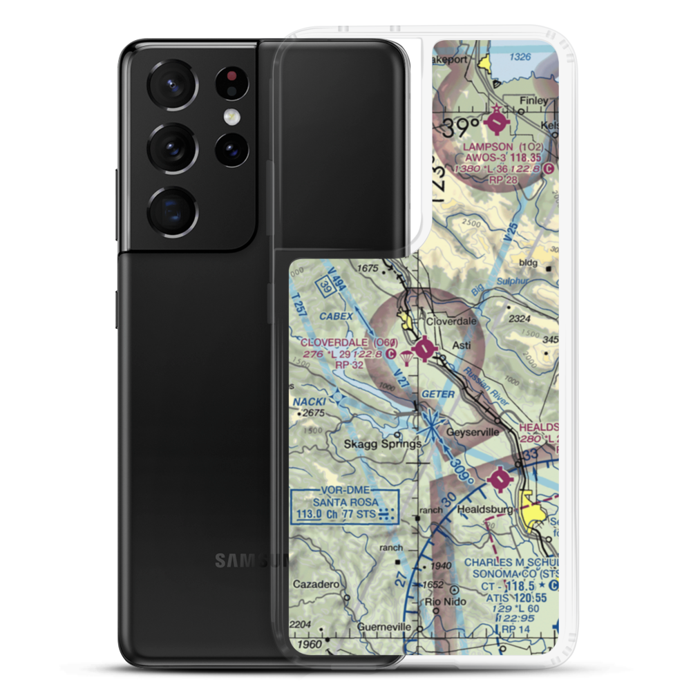 Cloverdale Municipal Airport (O60) VFR Sectional Samsung Case Samsung Galaxy S21 Ultra model shown