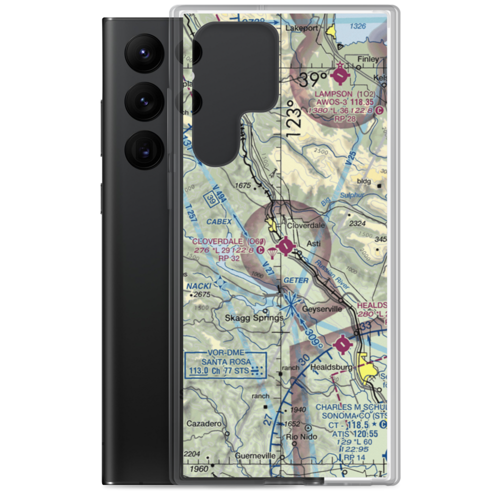 Cloverdale Municipal Airport (O60) VFR Sectional Samsung Case Samsung Galaxy S22 Ultra model shown