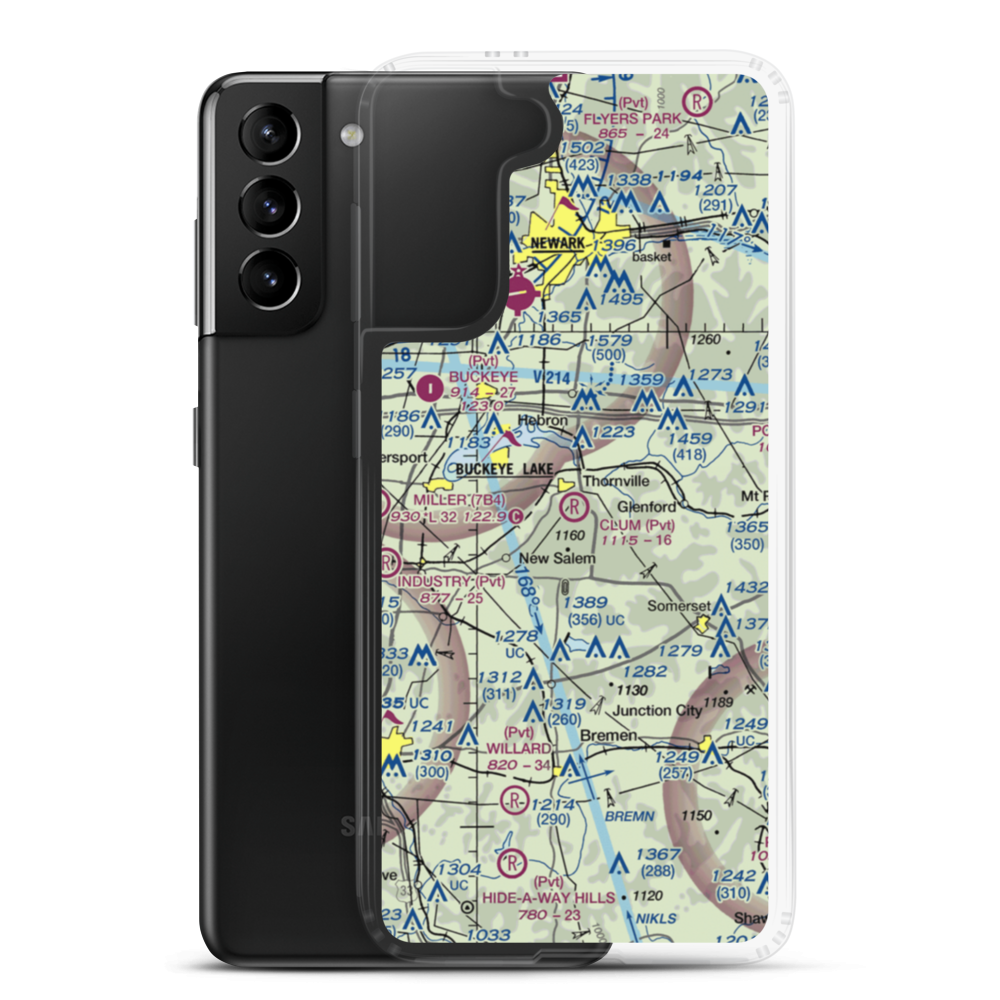 Clum Airport (8OI5) VFR Sectional Samsung Case Samsung Galaxy S21 Plus model shown