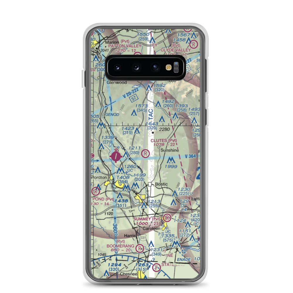Clute's Hilltop Airport (69NC) VFR Sectional Samsung Case Samsung Galaxy S10 model shown