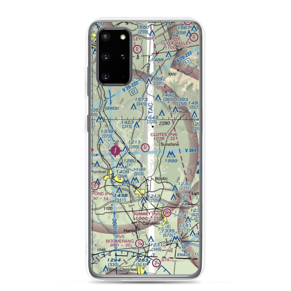 Clute's Hilltop Airport (69NC) VFR Sectional Samsung Case Samsung Galaxy S20 Plus model shown