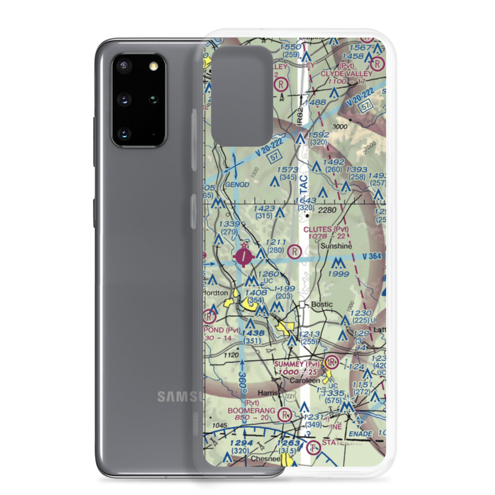 Clute's Hilltop Airport (69NC) VFR Sectional Samsung Case Samsung Galaxy S20 Plus model shown
