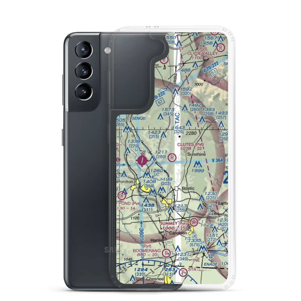 Clute's Hilltop Airport (69NC) VFR Sectional Samsung Case Samsung Galaxy S21 model shown