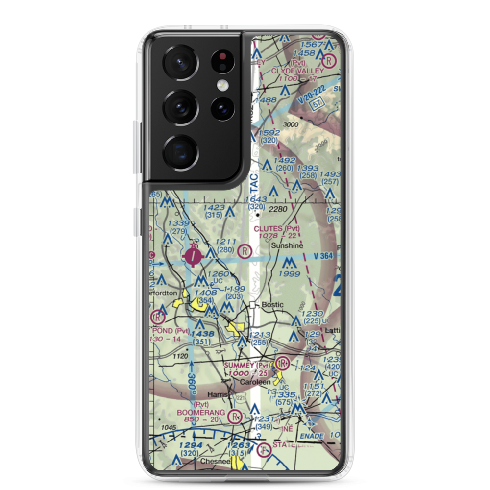 Clute's Hilltop Airport (69NC) VFR Sectional Samsung Case Samsung Galaxy S21 Ultra model shown
