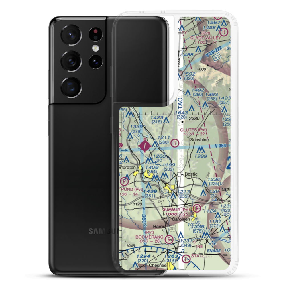 Clute's Hilltop Airport (69NC) VFR Sectional Samsung Case Samsung Galaxy S21 Ultra model shown