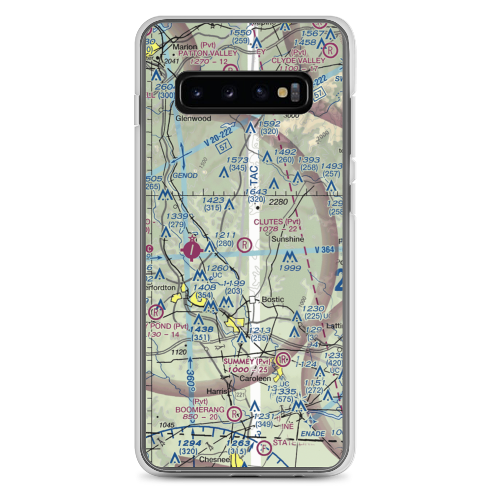 Clute's Hilltop Airport (69NC) VFR Sectional Samsung Case Samsung Galaxy S10+ model shown